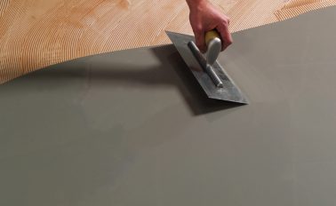 ARDITEX NA levelling and smoothing compound going over old flooring adhesive residue