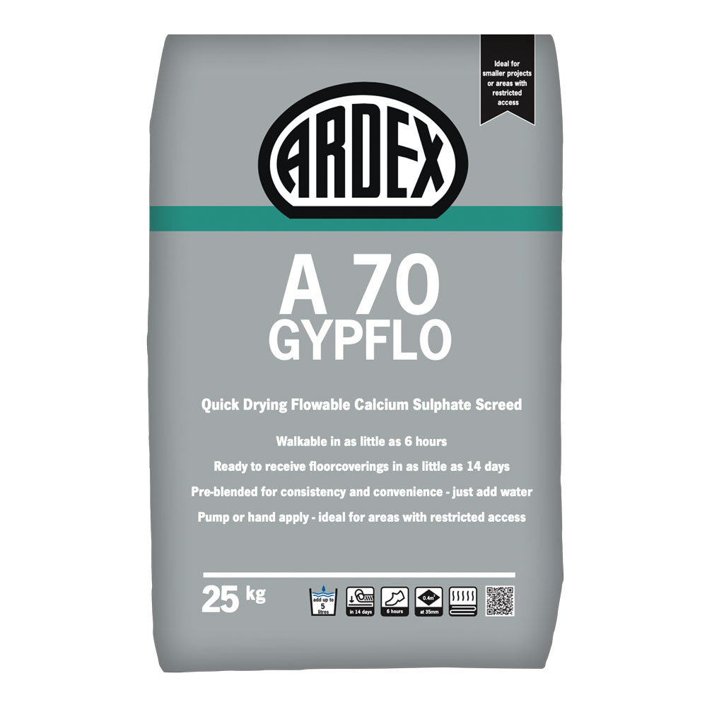 ARDEX A 70 GYPFLO - quick drying, flowable Calcium Sulphate screed